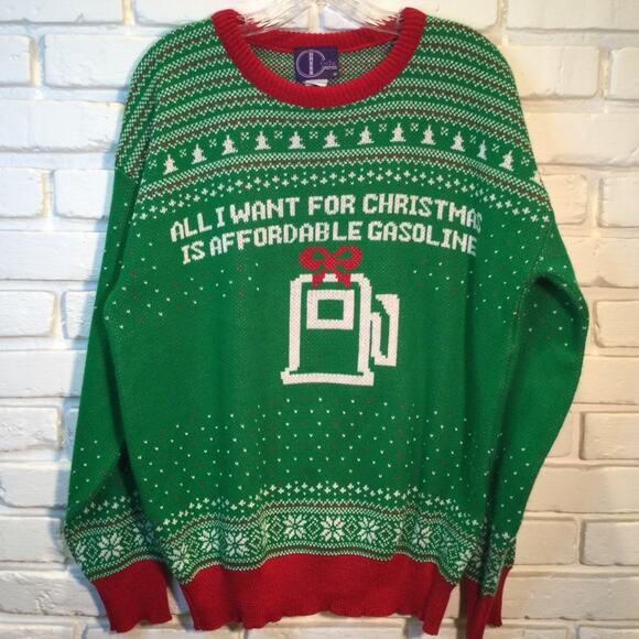 Ugly Christmas Sweater Other - Ugly Christmas Sweater Men’s L Dan Crenshaw ‘All I Want is Affordable Gas’